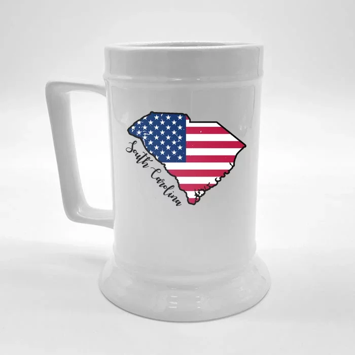 South Carolina United States Map T Shirt Front & Back Beer Stein