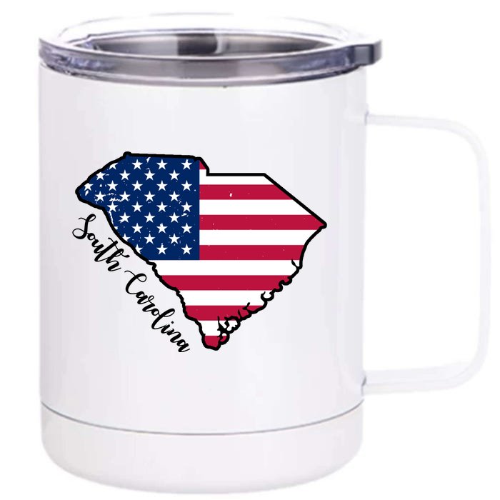 South Carolina United States Map T Shirt Front & Back 12oz Stainless Steel Tumbler Cup