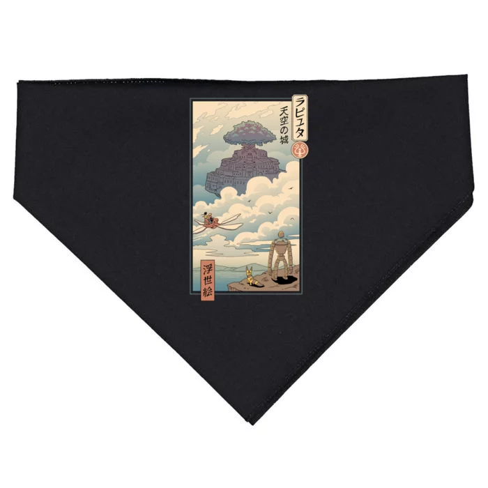 Sky Castle Ukiyo E USA-Made Doggie Bandana