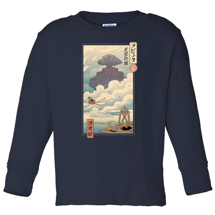 Sky Castle Ukiyo E Toddler Long Sleeve Shirt