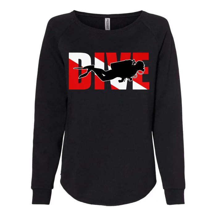 Scuba Dive Logo Womens California Wash Sweatshirt