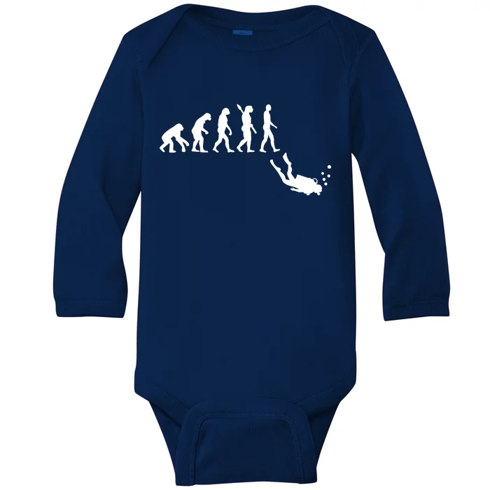 Scuba Diver Evolution Baby Long Sleeve Bodysuit