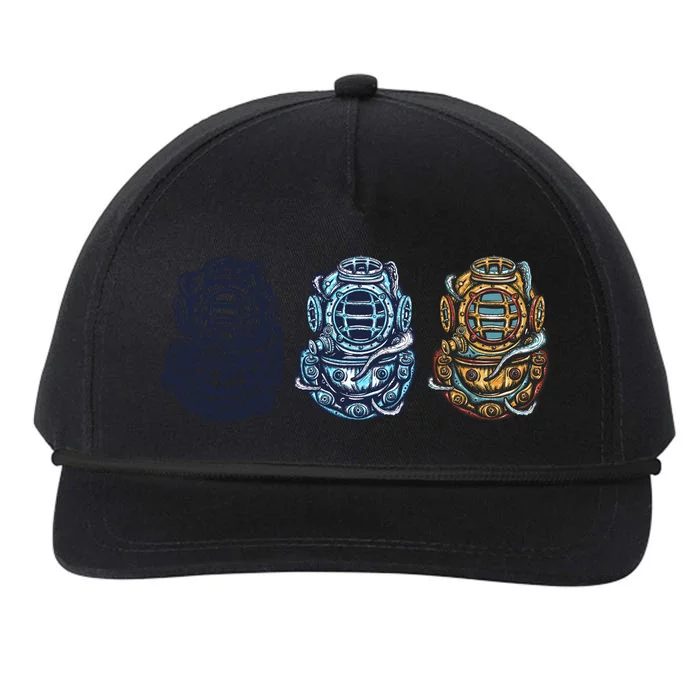 Scuba Diver Vintage Snapback Five-Panel Rope Hat