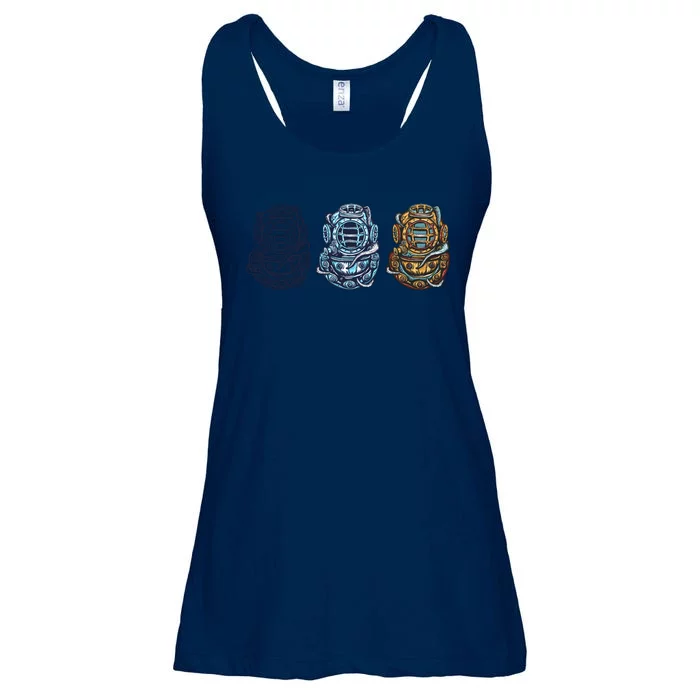 Scuba Diver Vintage Ladies Essential Flowy Tank