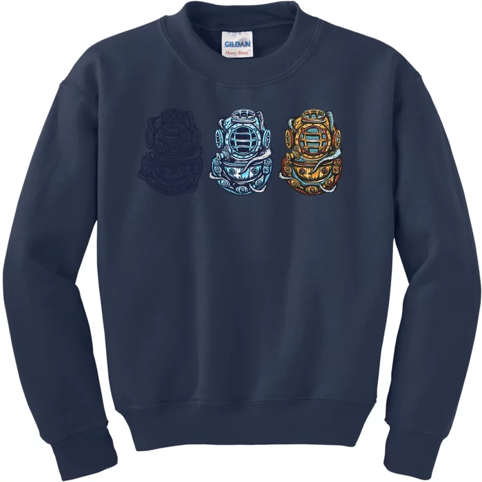 Scuba Diver Vintage Kids Sweatshirt