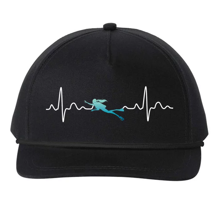 Scuba Diving Heartbeat Pulse Snapback Five-Panel Rope Hat