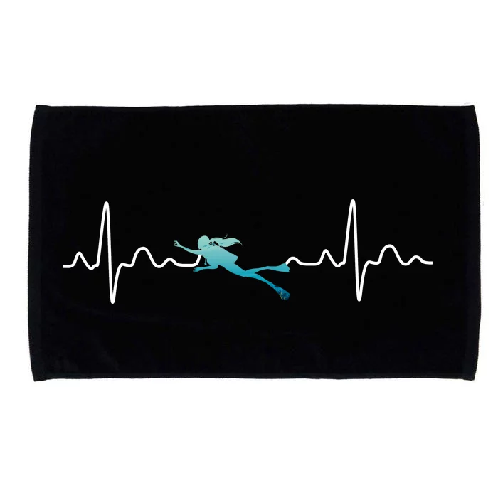 Scuba Diving Heartbeat Pulse Microfiber Hand Towel