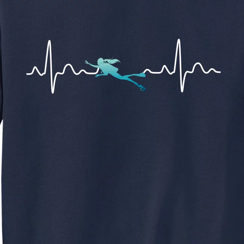 Scuba Diving Heartbeat Pulse Tall Sweatshirt