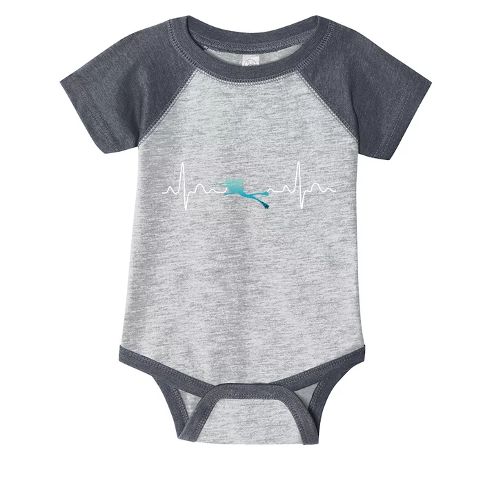 Scuba Diving Heartbeat Pulse Infant Baby Jersey Bodysuit