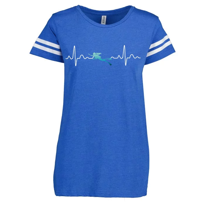 Scuba Diving Heartbeat Pulse Enza Ladies Jersey Football T-Shirt