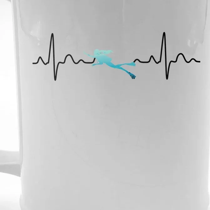 Scuba Diving Heartbeat Pulse Front & Back Beer Stein