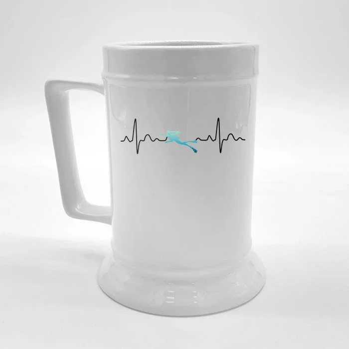 Scuba Diving Heartbeat Pulse Front & Back Beer Stein