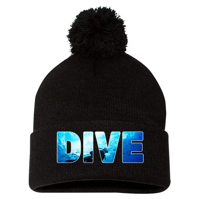 Scuba Diving Ocean Pom Pom 12in Knit Beanie