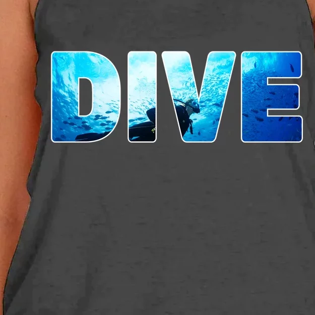 Scuba Diving Ocean Women's Knotted Racerback Tank