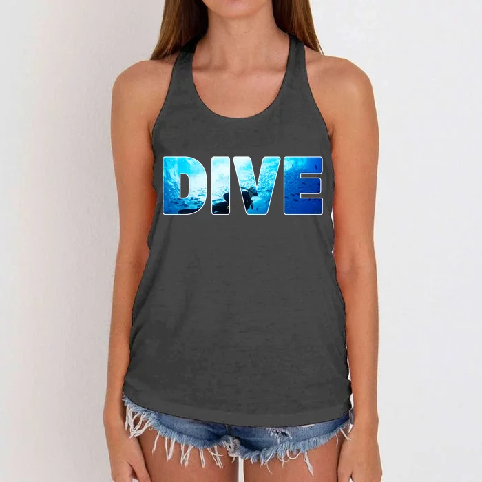 Scuba Diving Ocean Women's Knotted Racerback Tank