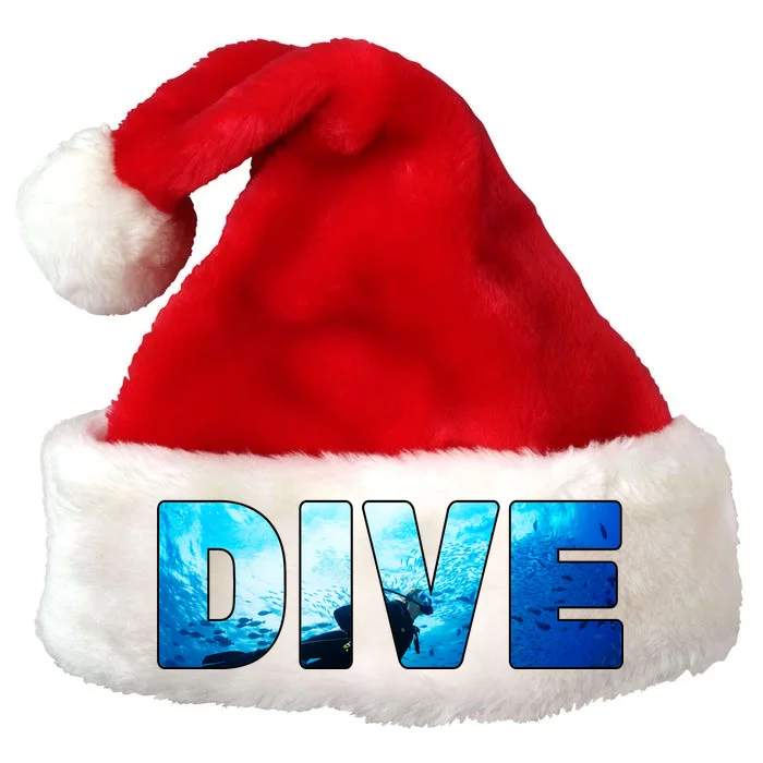 Scuba Diving Ocean Premium Christmas Santa Hat