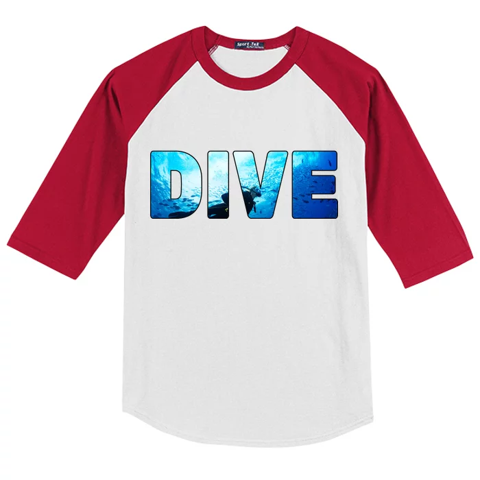 Scuba Diving Ocean Kids Colorblock Raglan Jersey