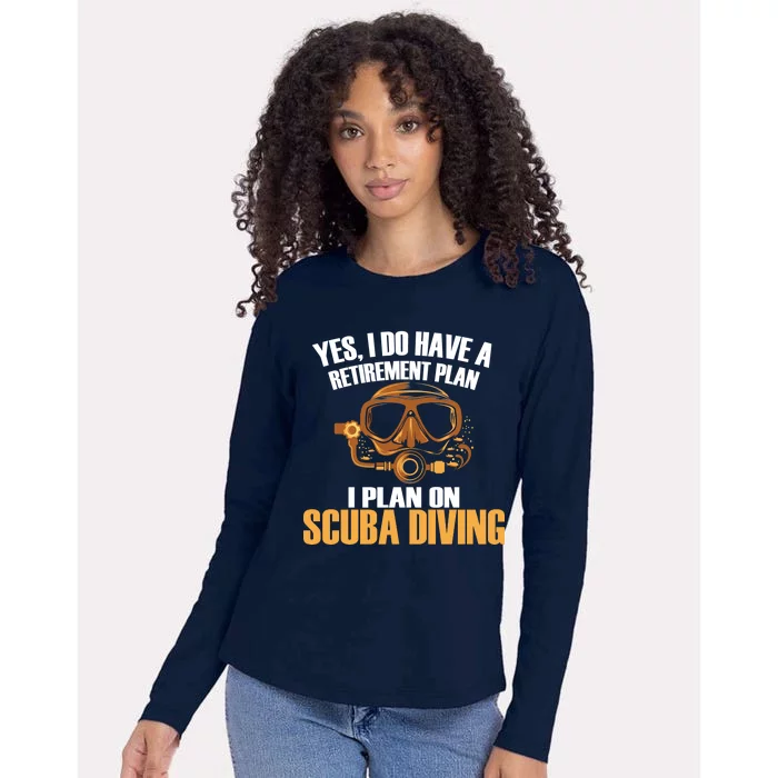 Scuba Diving Retirement Plan Womens Cotton Relaxed Long Sleeve T-Shirt