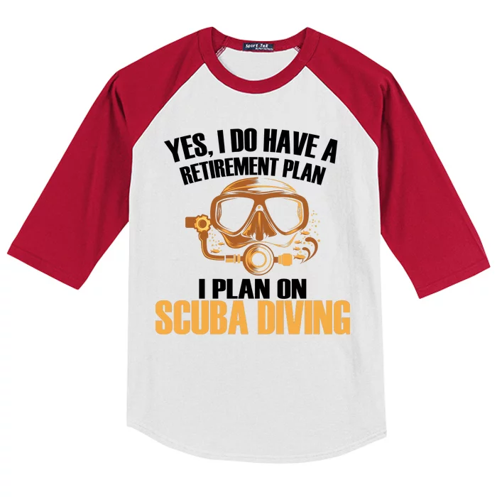 Scuba Diving Retirement Plan Kids Colorblock Raglan Jersey