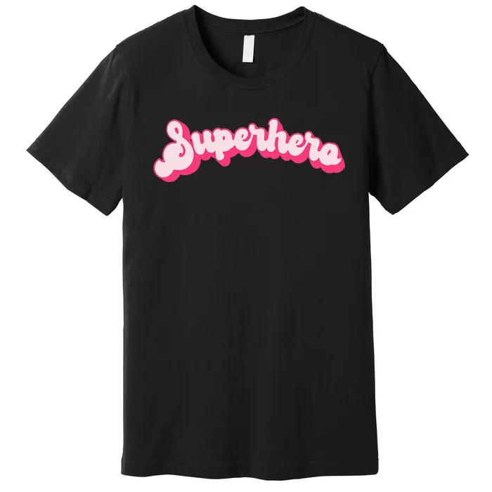 Superhero Cute Vintage Retro Halloween Super Hero Premium T-Shirt