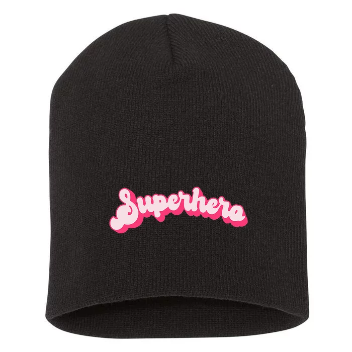 Superhero Cute Vintage Retro Halloween Super Hero Short Acrylic Beanie