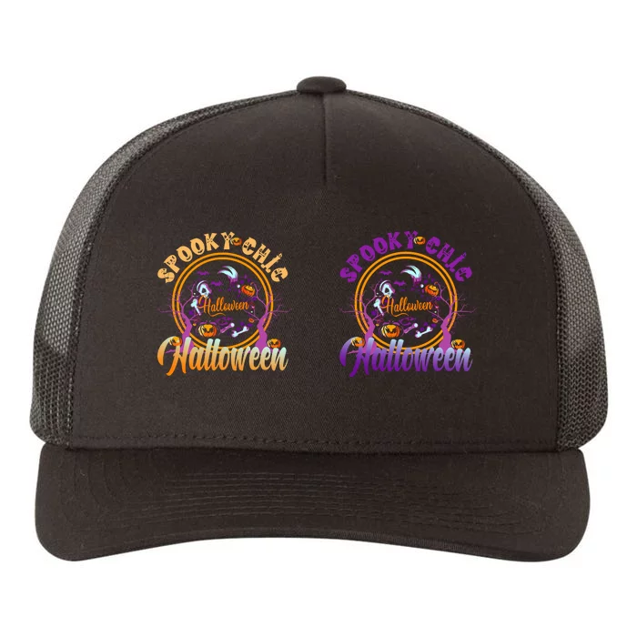 Spooky Chic Vintage Halloween Graphic Yupoong Adult 5-Panel Trucker Hat