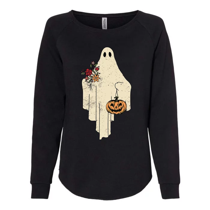 Spooky Chic: Vintage Floral Ghost Costume Womens California Wash Sweatshirt