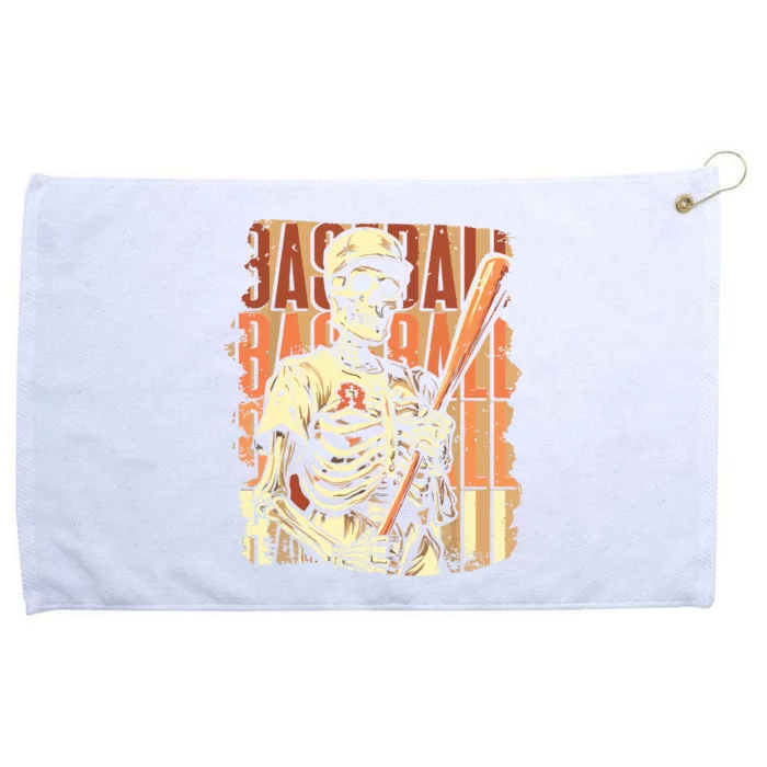 Spooky Creepy Vintage Baseball Skeleton Halloween Boy Grommeted Golf Towel