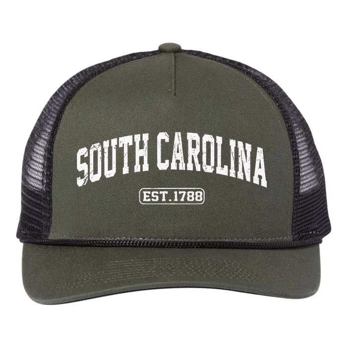 South Carolina Vintage State Athletic Style Retro Rope Trucker Hat Cap