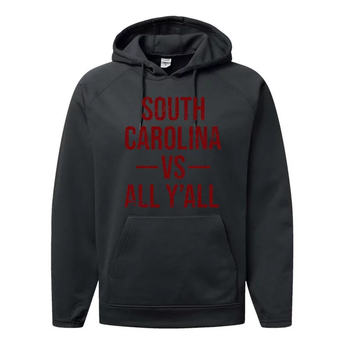 South Carolina Vs All YAll Vintage Weathered Southerner Performance Fleece Hoodie