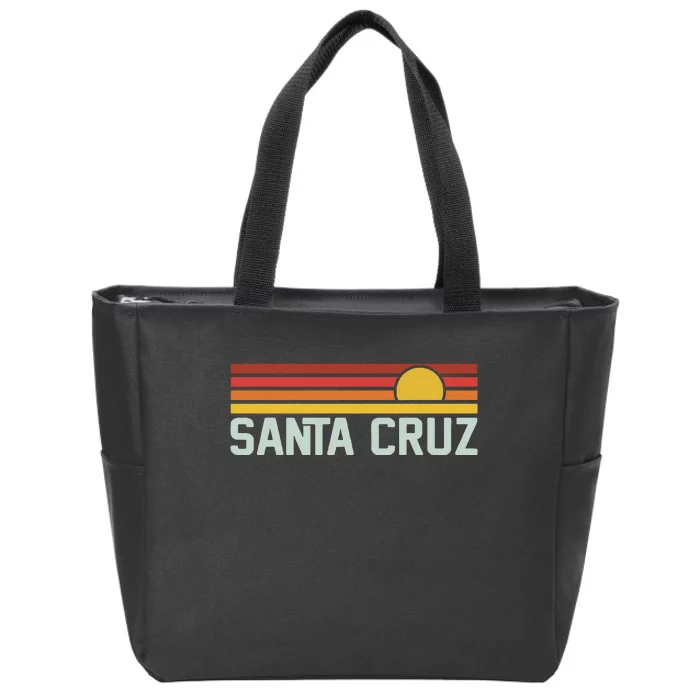 Santa Cruz Vintage Beach Sunset California Santa Cruz Summer Zip Tote Bag