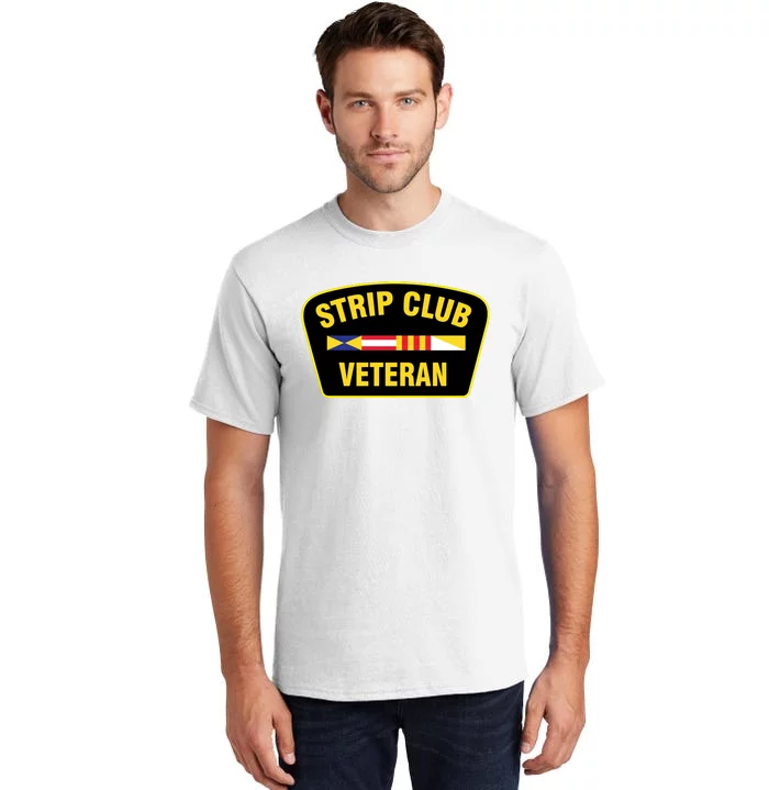 Strip Club Veteran Funny Joke Club Badge Emblem Humor Graphic Tall T-Shirt