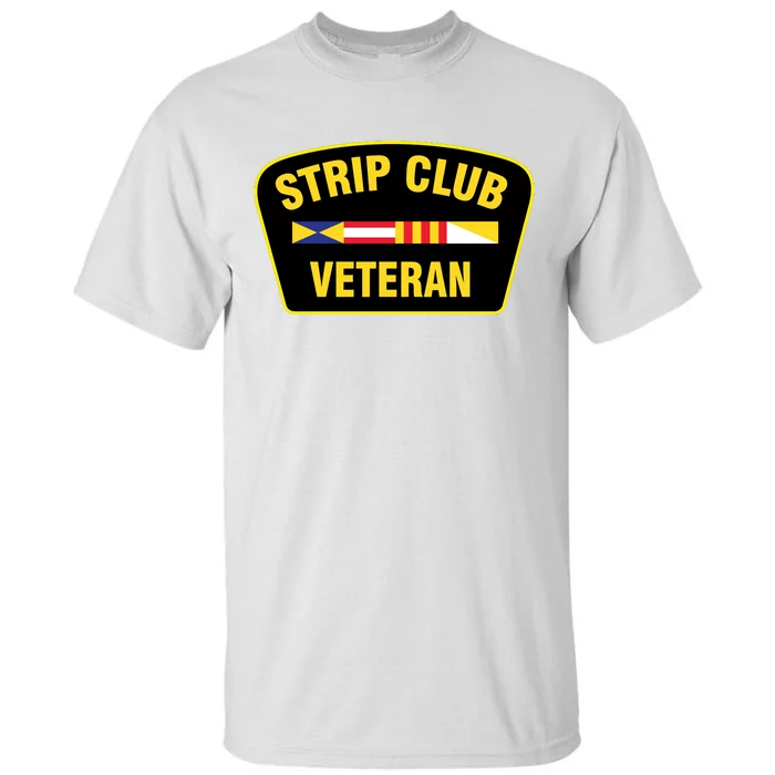 Strip Club Veteran Funny Joke Club Badge Emblem Humor Graphic Tall T-Shirt