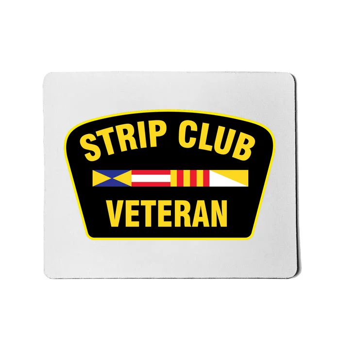 Strip Club Veteran Funny Joke Club Badge Emblem Humor Graphic Mousepad