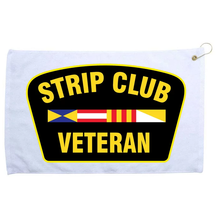 Strip Club Veteran Funny Joke Club Badge Emblem Humor Graphic Grommeted Golf Towel