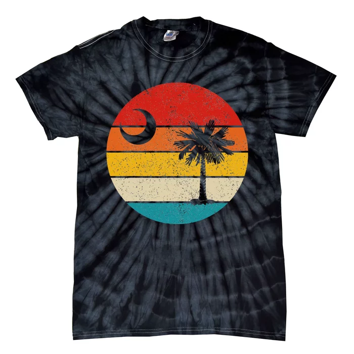 South Carolina Vintage State Flag Palmetto Moon SC Pride Tie-Dye T-Shirt