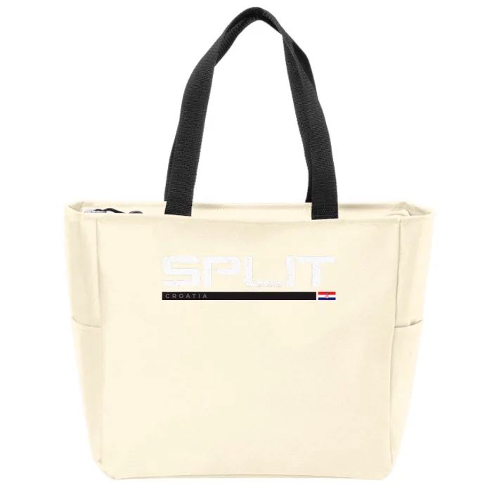 Split Croatia Vintage Retro Zip Tote Bag