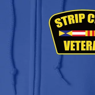 Strip Club Veteran Funny Joke Club Badge Emblem Humor Graphic Full Zip Hoodie