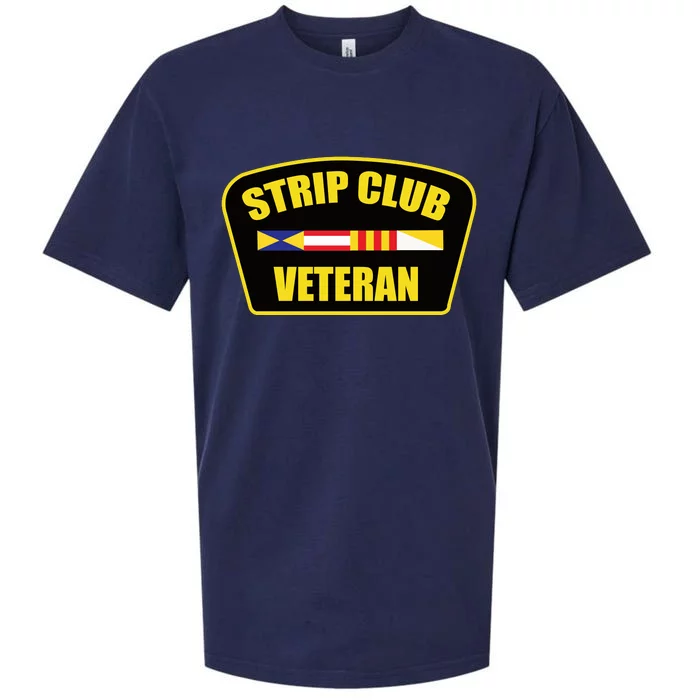 Strip Club Veteran Funny Joke Club Badge Emblem Humor Graphic Sueded Cloud Jersey T-Shirt