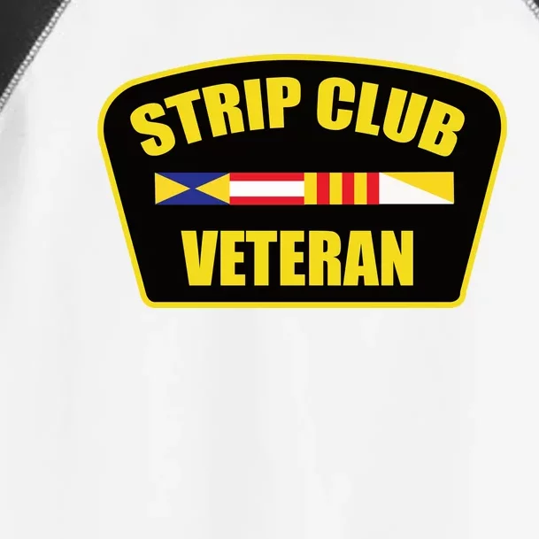 Strip Club Veteran Funny Joke Club Badge Emblem Humor Graphic Toddler Fine Jersey T-Shirt