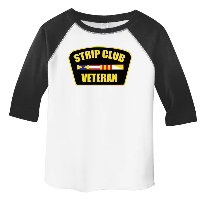 Strip Club Veteran Funny Joke Club Badge Emblem Humor Graphic Toddler Fine Jersey T-Shirt