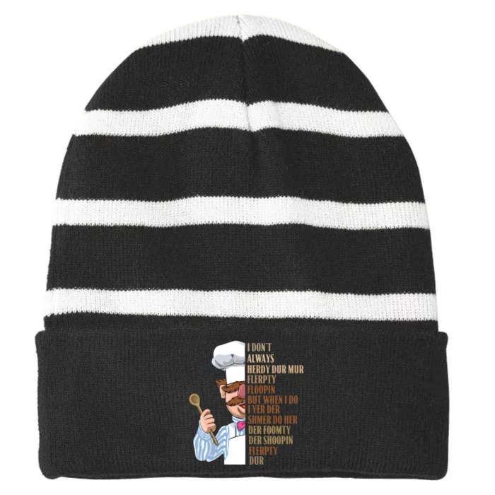 Swedish Chef Vert Der Ferk Striped Beanie with Solid Band