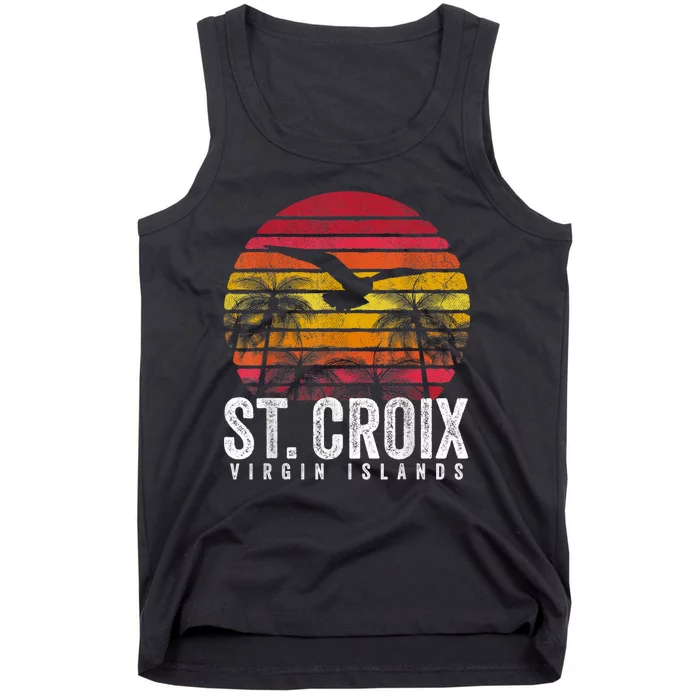 St. Croix Vintage Retro Sunset Beach Island Gift Tank Top