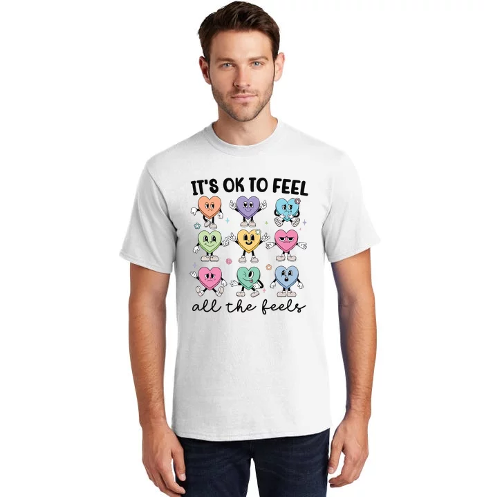 School Counselor Valentine Feel All The Feels Tall T-Shirt