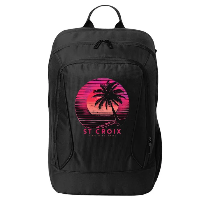 St Croix Virgin Islands Vintage Vacation Beach Palm Trees City Backpack