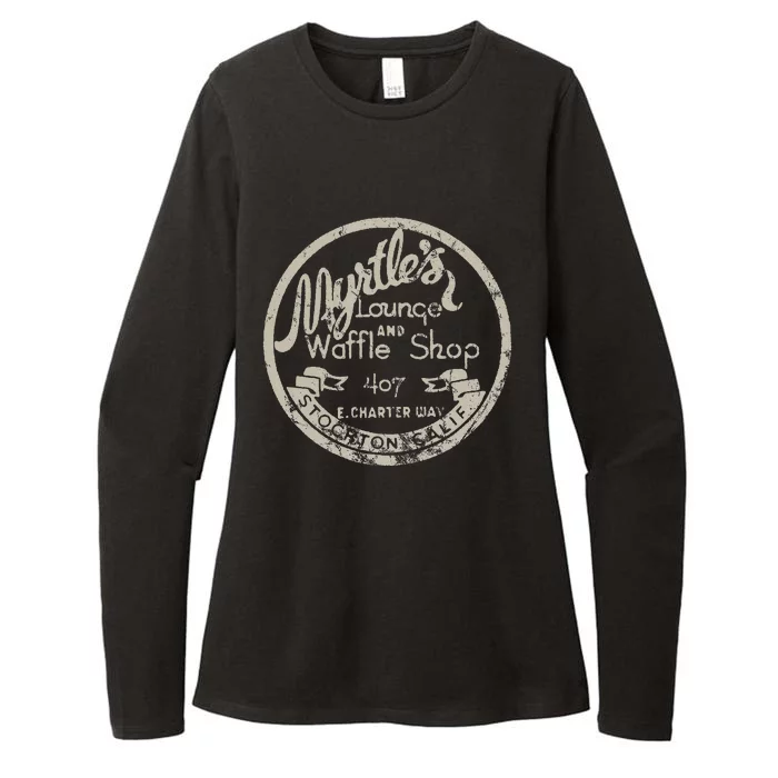 Stockton California Vintage Restaurant Bar Motel Advertising Womens CVC Long Sleeve Shirt