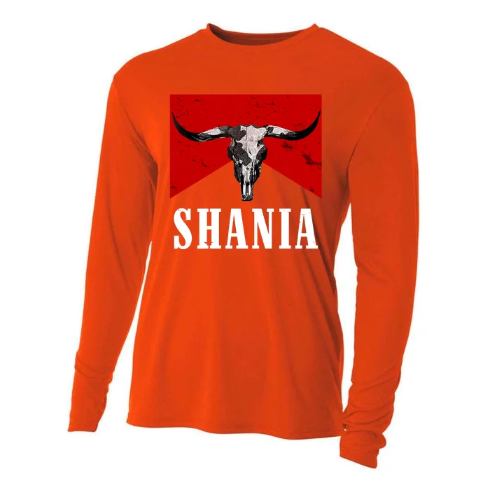 Shania Country Western Bull Cooling Performance Long Sleeve Crew