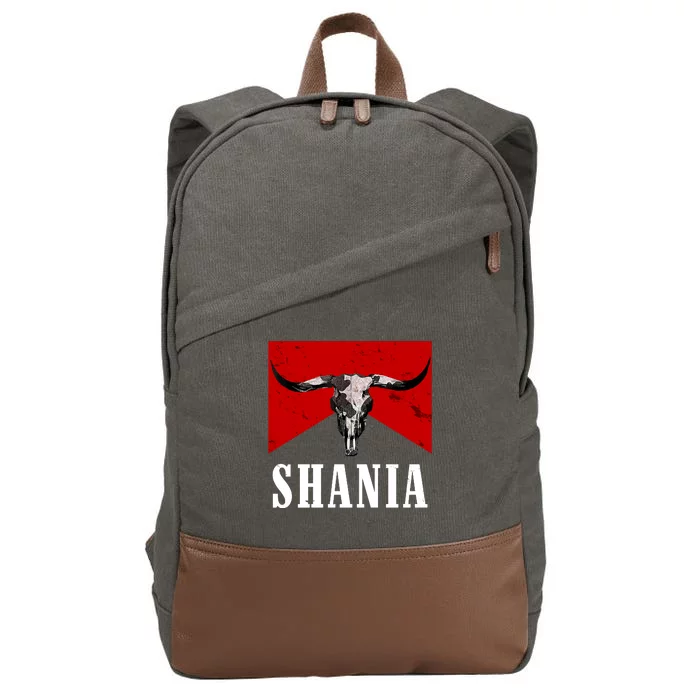 Shania Country Western Bull Cotton Canvas Backpack