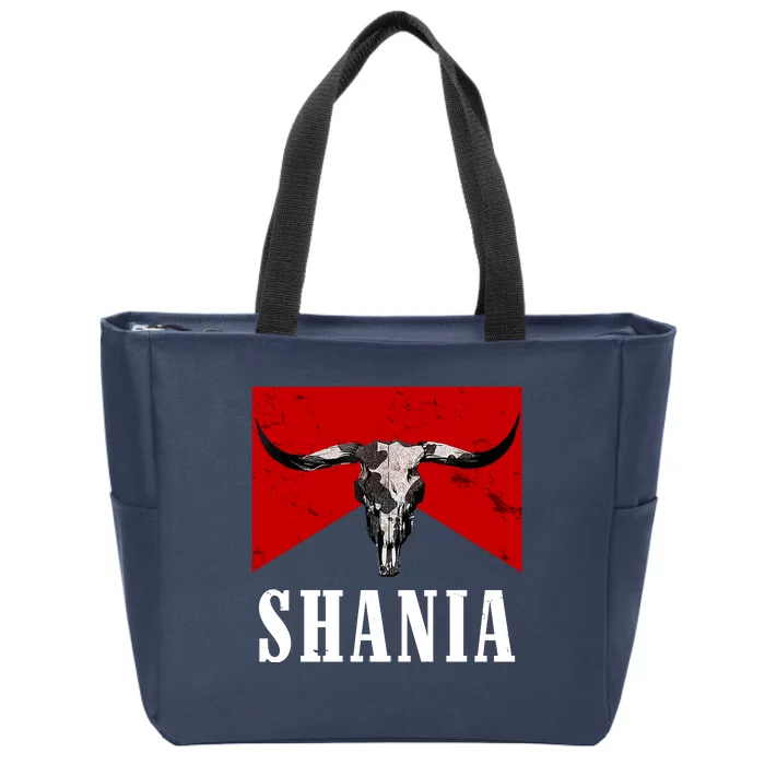 Shania Country Western Bull Zip Tote Bag