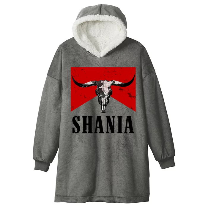 Shania Country Western Bull Hooded Wearable Blanket